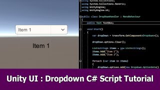 Unity UI Tutorial Dropdown C# Scripting