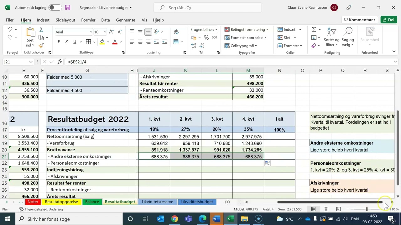 Resultatbudget Og Likviditetsbudget - YouTube