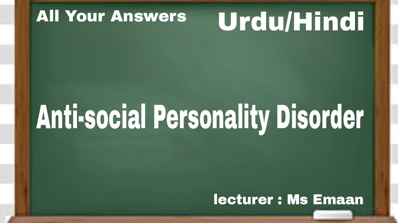 Antisocial Personality Disorder |psychology |BSc Nursing VI |All ...