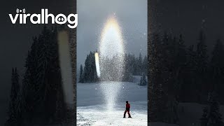 Sun Candle Phenomenon On The Slopes || ViralHog