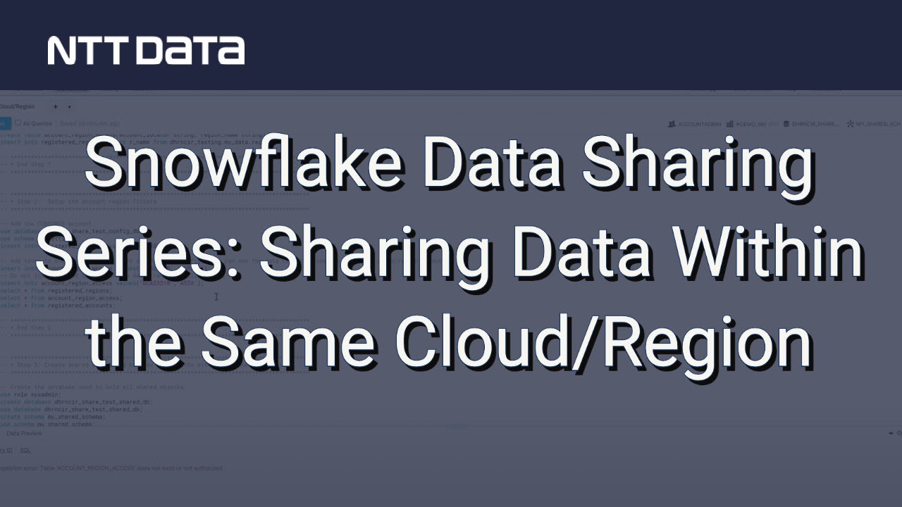 Snowflake Data Sharing Series Sharing Data Within The Same Cloud/Region ...