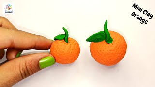 How to make orange with clay 🍊🤩| How to make realistic miniature fruits using polymer clay #orange