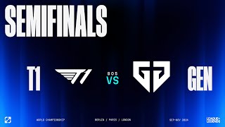 WORLDS 2024 | KNOCKOUT STAGE - SEMI FINALS - DAY 2 | T1 vs GEN