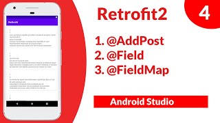 Retrofit2 Android Studio ( 4 ) - Add Post to Server - @Field - @FieldMap - Android Studio Tutorial