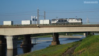 武蔵野線多摩川橋梁　貨物列車1094レ　Musashino Line Tama river bridge　2020.8.28