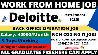 Deloitte Recruitment 2022 |  Deloitte off Campus Drive 2022 | Work From Home Jobs | Deloitte Hiring