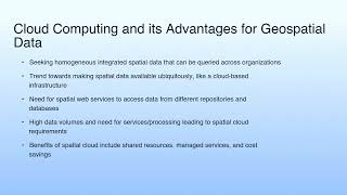 Cloud Computing and its Advantages for Geospatial Data | Use Case-Geo-spatial Cloud