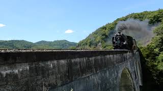 「SL銀河」と岩根橋　２０１８年８月１日　岩手県遠野市宮守町下宮守