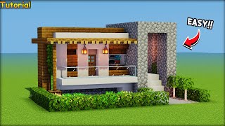 ⚡Minecraft:สอนสร้างบ้านโมเดิร์นชั้นเดียว สุดน่ารัก ง่ายๆ!!| Modern House Tutorial⚡