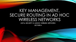 Wireless Sensor Network| Unit-6: Security in WSN| Lecture-4