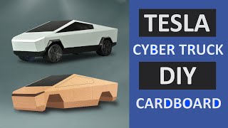 Tesla cyber truck toy cardboard diy