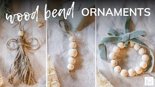 Easy Wood Bead Christmas Ornaments