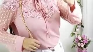 Linda Blusa manga longa tule poá coração