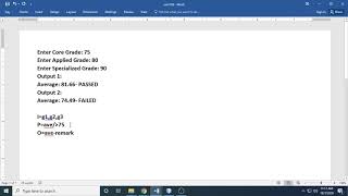 JAVA Basic Relational Operation& Conditional Statement If Else Grade Average