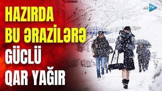 Bu rayonlarımızda güclü qar yağışı başlayıb: hər tərəf ağ örpəyə büründü - GÖRÜNTÜLƏR