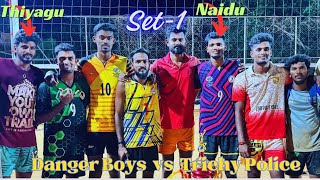 Thiyagu 🔥Danger Boys vs Trichy Police 🔥Set-1Vadakkankulam Match #volleyball #tamilnaduvolleyball