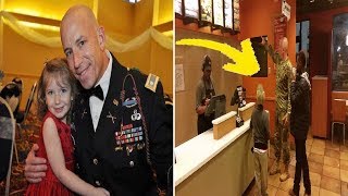 Soldier Gets Up To Pay For His Meal, Changes His Mind When He Sees These Two Walk In