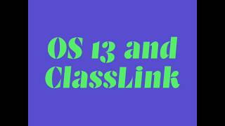 iPad OS and ClassLink