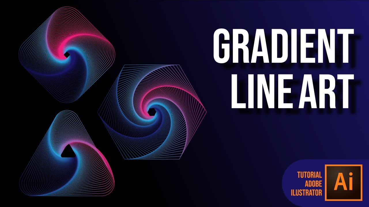 How To Create Gradient Line Art Adobe Illustrator Tutorial Youtube