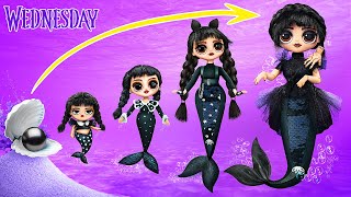 Wednesday Addams Mermaid Growing Up! 31 LOL OMG DIYs