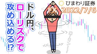 FX【ドル円予想】ローリスク・ミドルリターンを望むならトレードレートは明確に【ローソク足トレード手法】2022年7月6日のチャート分析