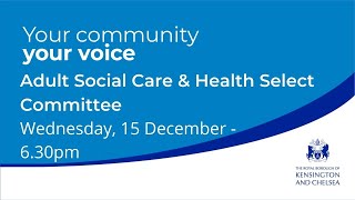 Adult Social Care & Health Select Committee - 15 December 2021