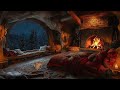 unwind during a snowstorm night cozy cave fireplace sounds u0026 calming snow asmr for deep relaxation