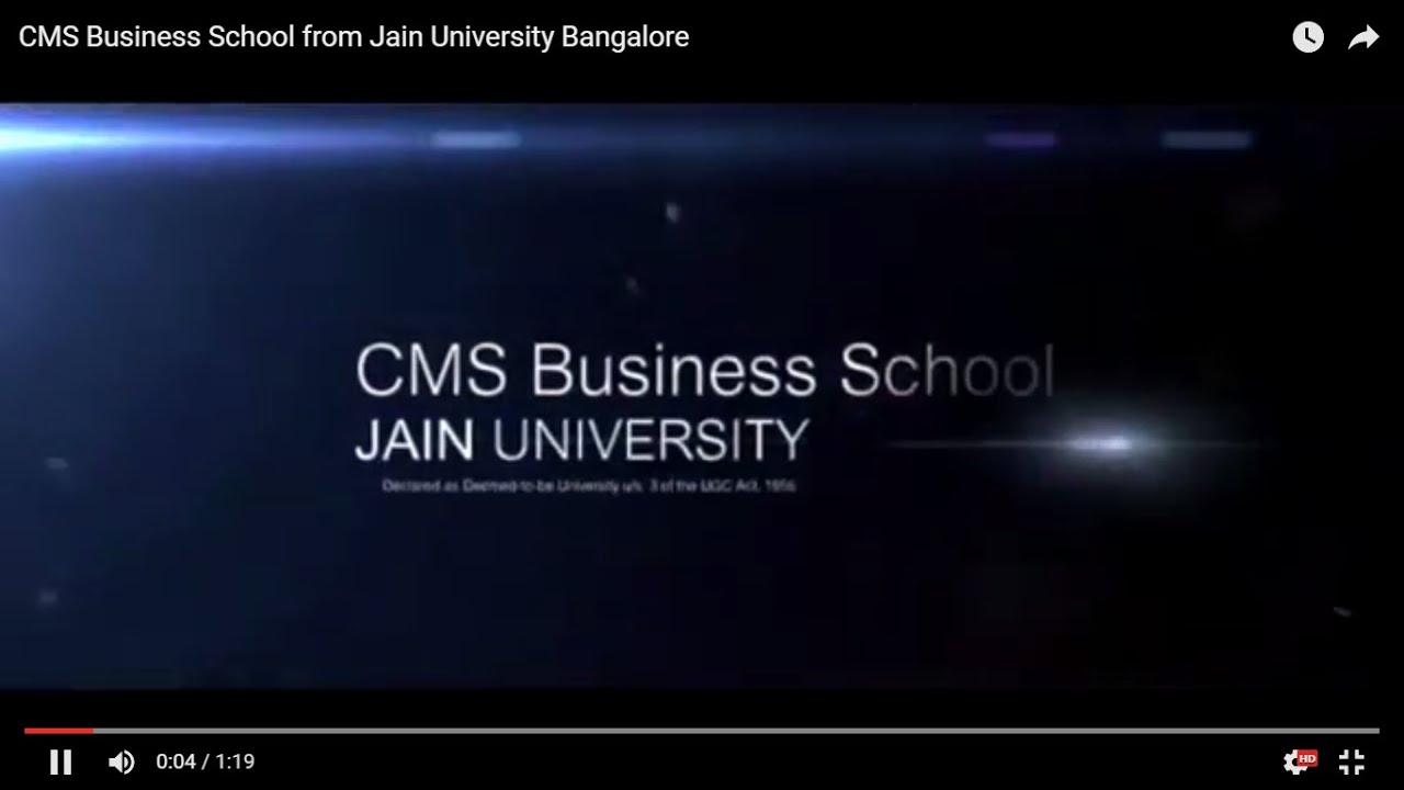 CMS Business School From Jain University Bangalore - YouTube