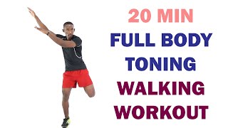 20 Minute Indoor Walking Workout for Full Body Toning/ Walk 2500 Steps at Home