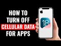 How to Turn Off Cellular Data for Apps on iPhone (iOS 18)