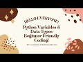 Python Variables & Data Types | Python Tutorial for Beginners