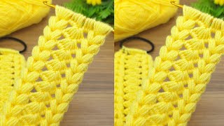 A gorgeous crochet hair band model narrative in yellow color #crochet #knitting