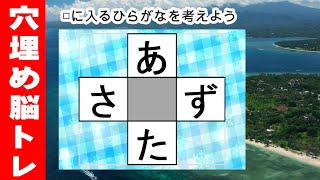 脳トレ【穴埋め脳トレ】脳に刺激を与えるマス埋め脳トレ！空欄に入るひらがなを考えてもの忘れ対策！マス埋めパズルで認知症予防 全10問