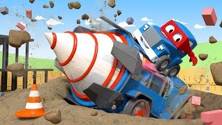 A Giant Drill to save Charlie the Crane ! - Carl the Super Truck in Car City | Children Cartoons