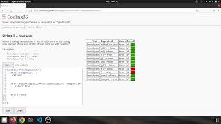 String 1 frontAgain Javascript solution