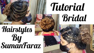 tutorial bridal hairstyles #makeup #shortsviral #wedding #kashees #trending 💄❤️💅👄💋