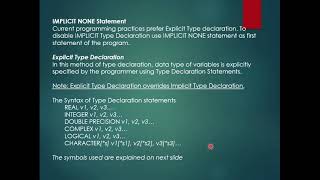 Explicit Implicit declaration in FORTRAN