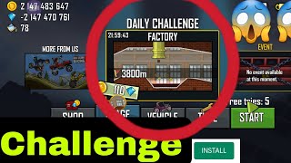 Daily Challenge In Hill Climbing Racing!!Factory ka 3800m Challenge @lidhargamer #trending #shorts