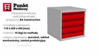 Metalowa szafka warsztatowa z 4 szufladami do magazynowania RA Construction