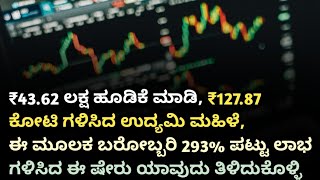 ಕೇವಲ 3.44 ರೂ ಗೆ ಖರೀದಿಸಿದ ಷೇರು ಈಗ 1,008 ರೂ ಗೆ ಮಾರಾಟ | High Profit Share to Buy Kannada