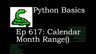 Python Basics Tutorial Calendar Month Range Function