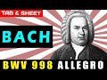 TAB/Sheet: BWV 998 III Allegro by Johann Sebastian Bach [PDF + Guitar Pro + MIDI]