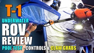 Geneinno TITAN T1 Underwater CLAW ROV Review - Part 2 -  Pool Testing Controls \u0026 Item Retrieval