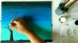 Moonlight Couple Painting | Easy Painting for Beginners | A Romantic Couple Painting