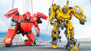 Bumblebee Vs Redian (Red Robot) Battle in Future World - Fantasy Action 4K ULTRA HD