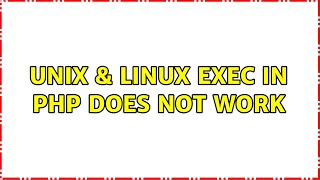 Unix & Linux: exec in php does not work