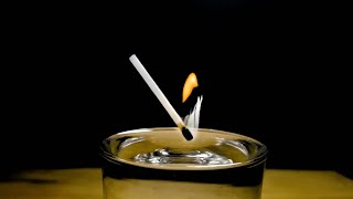 Water vs Burning Matchstick in Slow Motion