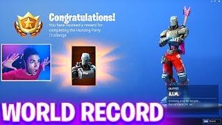 WORLD RECORD Unlocking The WEEK 7 HUNTING PARTY AIM SKIN The Fastest In Fortnite Battle Royale