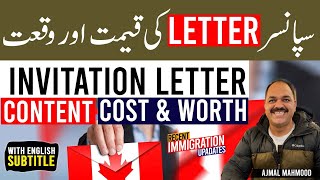 Sponsor Letter, Visit Visa Canada