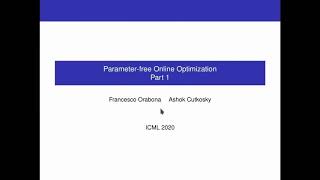 Parameter-Free Optimization Part 1